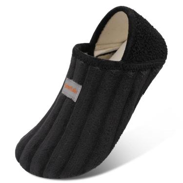 Imagem de Cortina de chinelos Fitkicks unissex de lã artificial preta 4,5-5,5 W