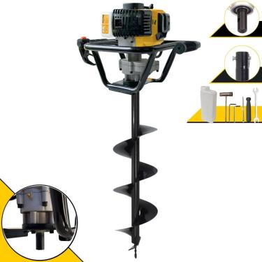 Imagem de Trado Motorizado À Gasolina Lynus PSL517 52cc 1,8HP 9.000rpm Perfurador de Solo Profissional + Broca 80x20cm