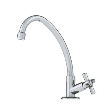 Imagem de Torneira Mesa Bica Móvel Alta 1168 C31 Cromada - Acabamento Abs - 1/4 Volta