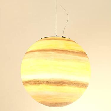 Imagem de Luminária pendente globo criativa Pt Lustre de teto 1 luminária para sala de estar Sala de jantar Bar Decoração de hotel Quarto infantil Lâmpada de lua Ajustável E27 Fixação de iluminação