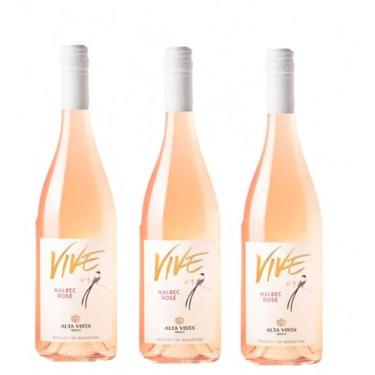 Imagem de Vinho Alta Vista Vive Malbec Rose 2021 750 ml C/ 3 UN