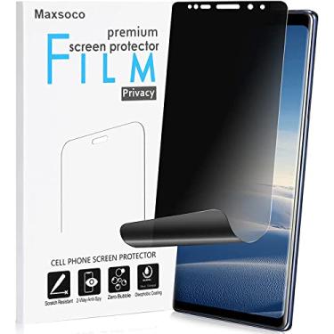 Imagem de Maxsoco Protetor de tela de privacidade para Galaxy Note 9, película macia de cobertura total anti-espião bidirecional, resistente a arranhões, curva 3D Edge Fit Nano Shield (não vidro temperado) para