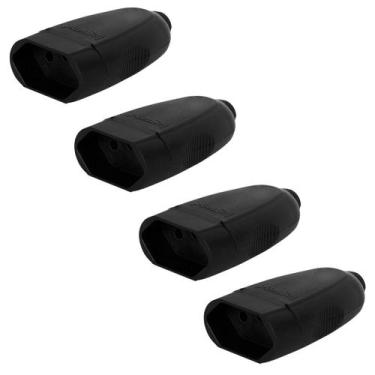 Imagem de Kit 4 Plug Femea 2p+t Pb Axial 10a 250v Cor Preto Legrand - PIAL