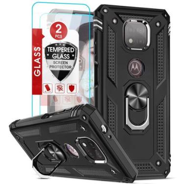 Imagem de Capa de telefone LEYi para Moto G Power 2021 com 2 vidros temperados