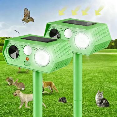 Imagem de Repelente solar de animais 2025, repelente ultrassônico atualizado para gatos ao ar livre, dissuasor de cervos à prova d'água para gambá de cachorro pássaro, dissuasor de esquilos com LED jardim pomar