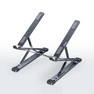 Imagem de Suporte de laptop ajustável de alumínio para suporte de tablet, suporte de notebook, mesa e laptop almofada de resfriamento (cor: A) (A)