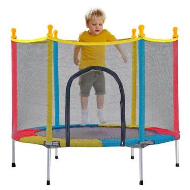 Imagem de Cama Elástica Infantil Pula Pula Trampolim 1,40 M Novo Modelo Colorida