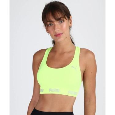 Imagem de Top puma sem costura verde limão, GG, Verde, Limão