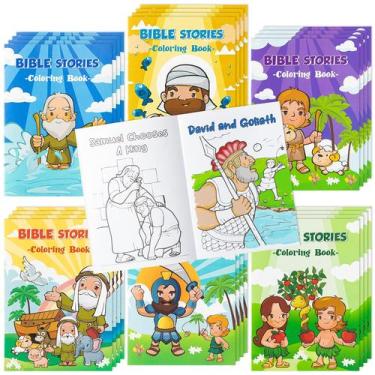 Imagem de Livros para colorir Zainpe Christian Bible Stories Kids 24 unidades