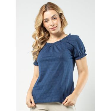 Imagem de Blusa Ciganinha Pau a Pique Algodão Azul Marinho