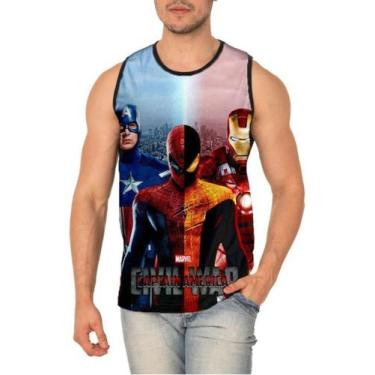 Imagem de Camiseta Regata Civil War Marvel Ref:425 - smoke, Preto, P