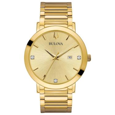 Imagem de Relógio Bulova Masculino Ref:97d115 Dourado Diamante Futuro