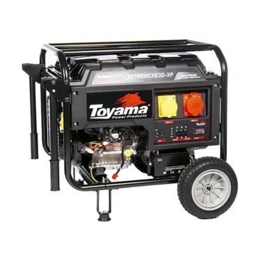 Imagem de GERADOR TOYAMA A GASOLINA TG10000CXE3D-XP, TRIFASICO, 220V, 60HZ, 11.25KVA, PART. ELETRICA/MANUAL, COM RODAS