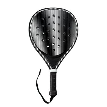 Imagem de Fenteer Raquete de tênis de praia Padel Enchimento EVA Antiderrapante Grip Raquete de tênis de praia Superfície de fibra de carbono para crianças Esportes, Preto
