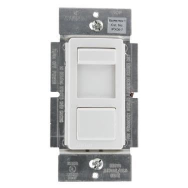 Imagem de Leviton IPX06-70Z IllumaTech 600VA 277VAC Preset Mark 10 Powerline Fluorescent Slide Dimmer, Single Pole and 3-Way, White/Ivory/Light Almond
