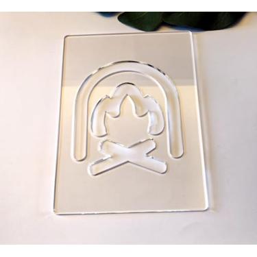 Imagem de Modelos de fresadora de acrílico para lanterna de Natal, kit de artesanato em madeira de 14 x 20 cm, ideias de presente DIY (lareira)