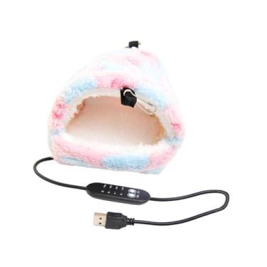 Imagem de ShengQuanHao Casa Quente para Hamster, Cabana de Lã, Alimentação USB, Temperatura Ajustável, Cama Confortável E Macia, Suspenso para Ratos, Chinchilas E Páss, Rosa M