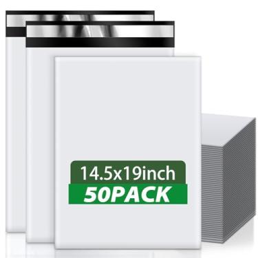 Imagem de Oududianzi Envelopes grandes de poliéster 14,5 x 19, 50 peças de sacos de envio à prova d'água, sacos de poliéster grossos para envio, sacos de correspondência autoselados, sacos de embalagem de