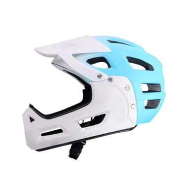 Imagem de Fenteer Capacete de bicicleta adulto leve para ciclismo, capacete de motociclista com absorção de choque e ventilação para homens e mulheres, respirável com, Branco Azul