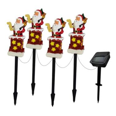 Imagem de Bothyi Luz solar de Natal para jardim ao ar livre, lâmpada solar à prova d'água para caminho, luz para quintal, pátio, área externa, parque, 4 Pcs