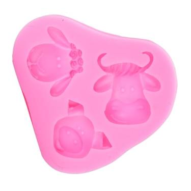 Imagem de HEEPDD Molde de Silicone de Cabeça de Animal, Leão Tigre de Cervo Chocheol de Chocolate Molde de Natal Elk Fondant Fofo Molde para Decoração de Bolo Cupcakes Topper cocô de Açúcar Craft