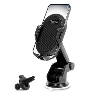 Imagem de iHome Conjunto de montagem universal 3 em 1 para carro, braço de montagem totalmente ajustável com base de ventosa, clipe de ventilação