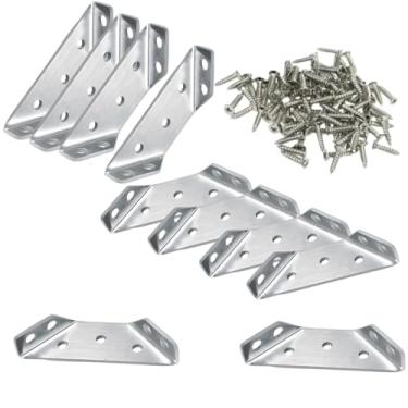 Imagem de 20 Cantoneira Inox Móveis + 140 Parafusos Soberba Phillips