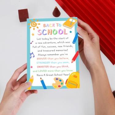 Imagem de Cartão de volta às aulas, primeiro dia de aula, presente de estética para estudantes, material escolar, presentes inspiradores para filha e filho