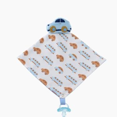 Imagem de Naninha Para Bebê Paninho Bichinho com Prendedor de Chupeta (Carrinhos)