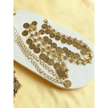 Imagem de Cinto de corrente de ouro para mulheres, moda plus size, correntes douradas, correntes de metal para moedas, cintos de cintura em camadas, cintos de barriga modernos para vestidos, acessórios vintage