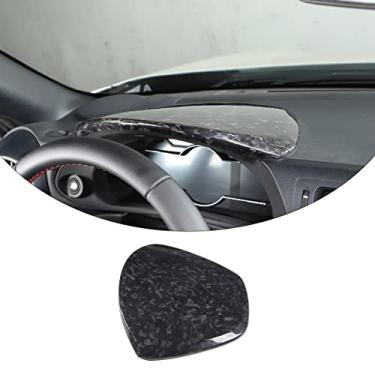 Imagem de Capa de painel interior de carro, compatível com Subaru BRZ e Toyot@ 86 Painel de instrumentos de calibre de cluster, capa de viseira de acabamento de moldura de fibra de carbono real absoluta