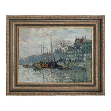 Imagem de FOLKOR Moldura de tela estilo museu de luxo para pinturas a óleo de 50 x 61 cm, moldura de parede de galeria vintage de 6 cm de largura para café, livraria, sala de jantar, cozinha, decoração, sem