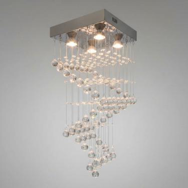 Imagem de Lustre Para Sala, Corredor, Quarto, Cristal K9 Base 38x38