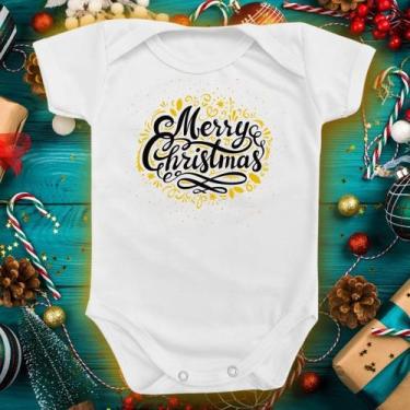 Imagem de Body Para Bebê De Natal Merry Christmas Presente Recem Roupa - Borizin