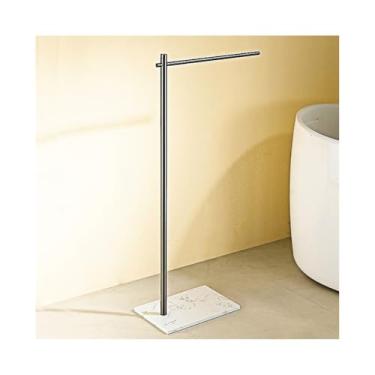 Imagem de porta-toalhas Banheiro vertical piso de mármore toalheiro rack armazenamento do hotel barra(Gray+White)