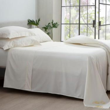 Imagem de Jogo de Cama Queen 300 Fios 100% Algodão 04 Peças Tresor - Pérola Tresor 300