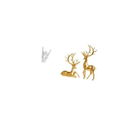 Imagem de Fenteer Escultura de Mão de Veado em Gesto de Rock, Peça Criativa para Decoração de Apartamento, Quarto, Restaurante, Estatueta de Resina para Balcão Ou Sala