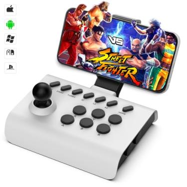 Imagem de arVin Arcade Fight Stick Joystick Game Controller for iPhone iOS Android PC Fighting Stick for Nintendo Switch/PS3/PS4 Arcade Rocker Gamepad with Turbo & Marco for Emulators/Cloud/PS Remote Play/Steam