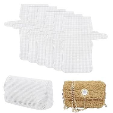Imagem de 6 peças de folhas de lona de malha de plástico ferramentas de bordado em branco transparente tela de plástico grade de 2 mm para fazer sacos de crochê
