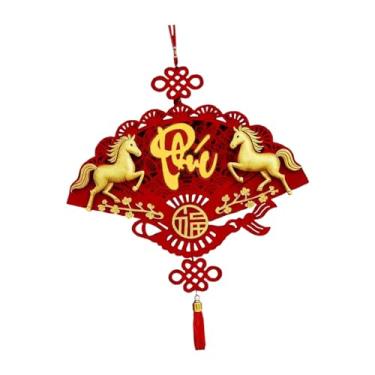 Imagem de rockible Decoração de Ano Vietnamita, Placa Decorativa para Entrada com Borla, Enfeite de Parede Reutilizável para Porta de Entrada e Sala de Estar, Style a