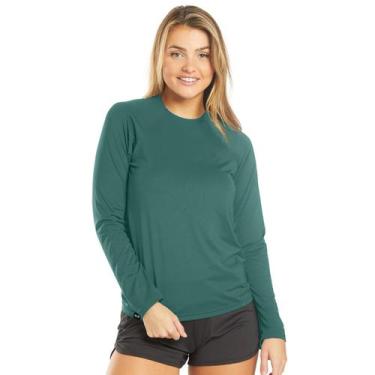 Imagem de Camiseta Feminina Manga Longa com Proteção UV Estilo Slim - Slim Fitne