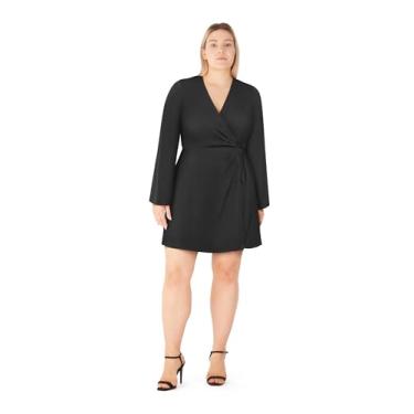 Imagem de City Chic Vestido feminino plus size - Veronika Wrap, Preto, 26 Plus