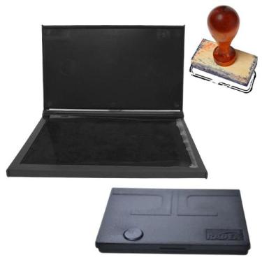 Imagem de Almofada Preta Para Carimbos Extra Grandes Radex Carimbeira Gigante N5