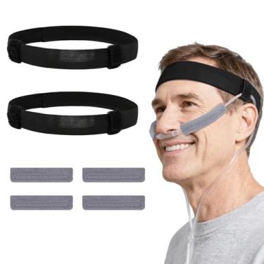 Imagem de ZXMOBY 6 peças de faixa de cabeça de cânula nasal de oxigênio, almofadas de proteção de ouvido de cânula nasal, almofada facial para oxigênio portátil faz com que os usuários de tubos de oxigênio