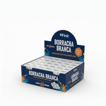 Imagem de Kit Caixa com 60 Borrachas Brancas Macia Sem PVC Atóxica Não Mancha Ideal para Escola Escritório e Revenda