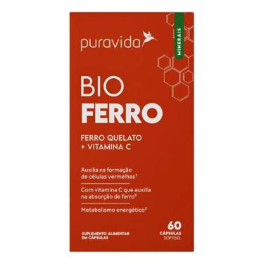 Imagem de Bio Ferro Ferro Quelato Vitamina C 60 Cápsulas Pura Vida