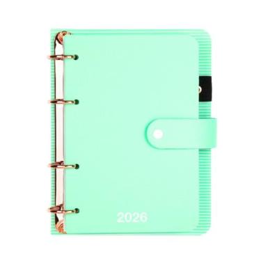 Imagem de Agenda 2026 Media Argolada Verde Pastel Divisorias - Confetti