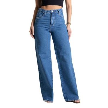 Imagem de Calça Jeans Sawary Wide Leg - 281607 - Azul médio 44, Azul, 44