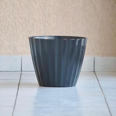 Imagem de Vaso Para Plantas Flores Grande Bojo Cacau Injetado 30x35 Liso Polido Luxo Estiloso (Preto)