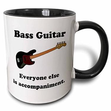 Imagem de 3dRose Caneca de dois tons de guitarra Everyone Else is just Accompaniment, 325 ml, preto/branco